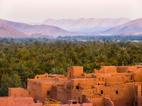 Morocco in the sunset.