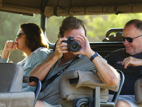 David taking a picture on safari.