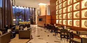 The reception area at the InterContinental hotel.