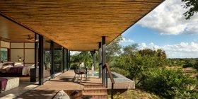 Private deck with plunge pool and panoramic views over the Timbavati bushveld at Tanda Tula Safari Camp