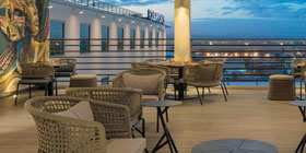 Outdoor dining at the Four Points hotel.