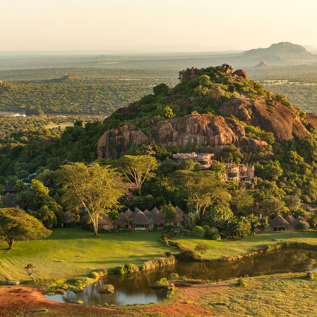 Ol Jogi camp in the sunset.