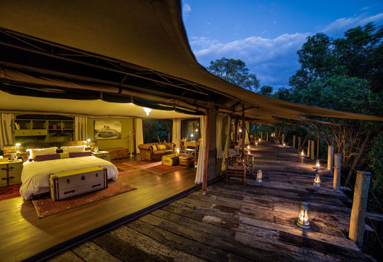 A suite at Mara Plains Camp.