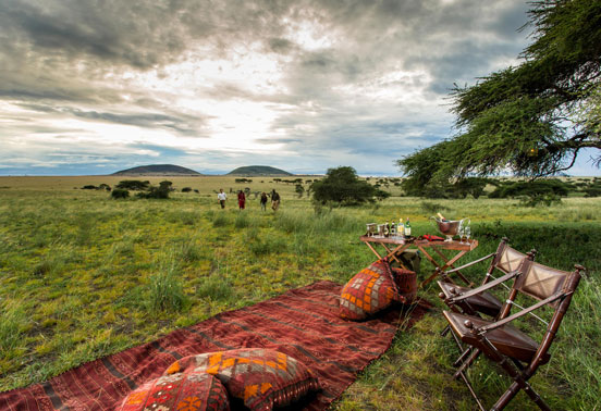 Outdoor dining at Ol Donyo Lodge.