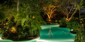Ol Jogi pool at night.