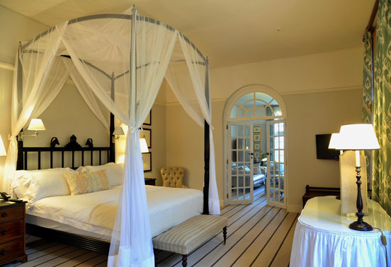 A room at the Victoria Falls Hotel.