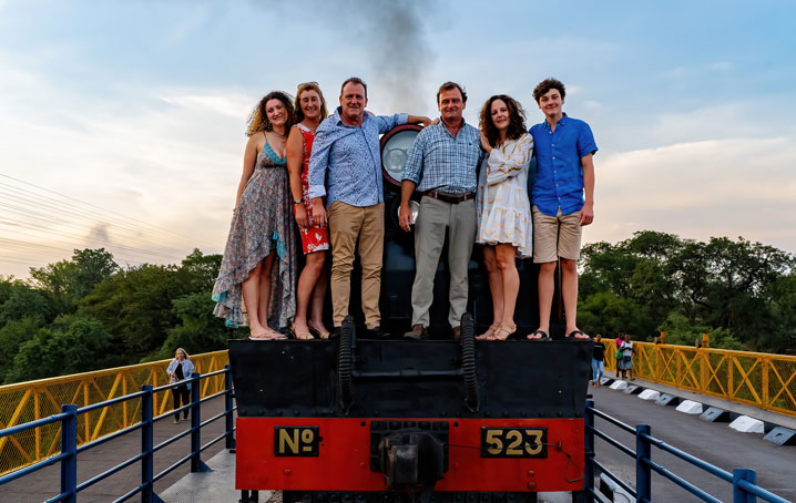 The Tett family in front of the Livingstone Express.