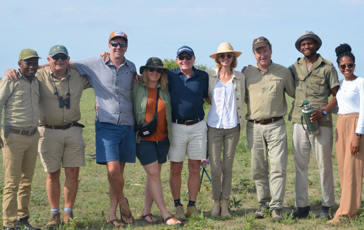 A group of friends on safari.
