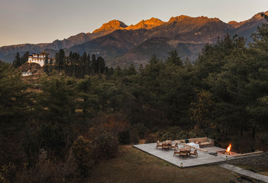Outdoor dining at Amankora Paro