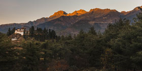 An evening outdoor dining at Amankora Paro