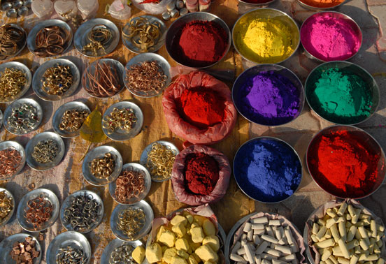 Spices in a Khajuraho market
