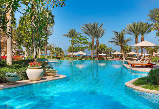 Pool side at the Ritz Carlton Dubai