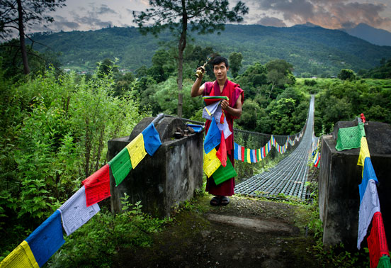 A bridge leading in to Punakha