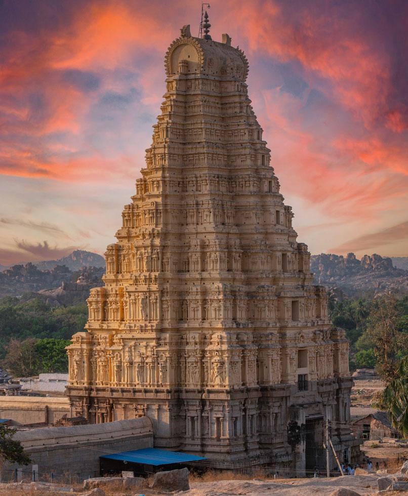 Temple at sunset