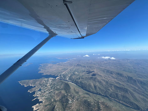 Flying over Africa on a Bushtracks trip.