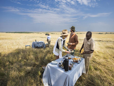 Breakfast on the Masai Mara.