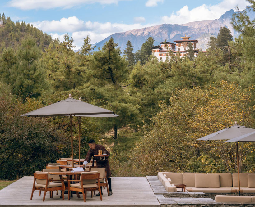 Outdoor dining at Paro
