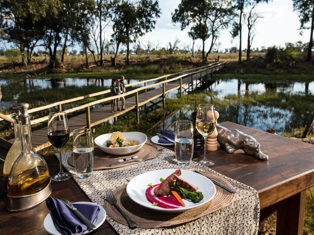 A delicious meal at a safari camp.