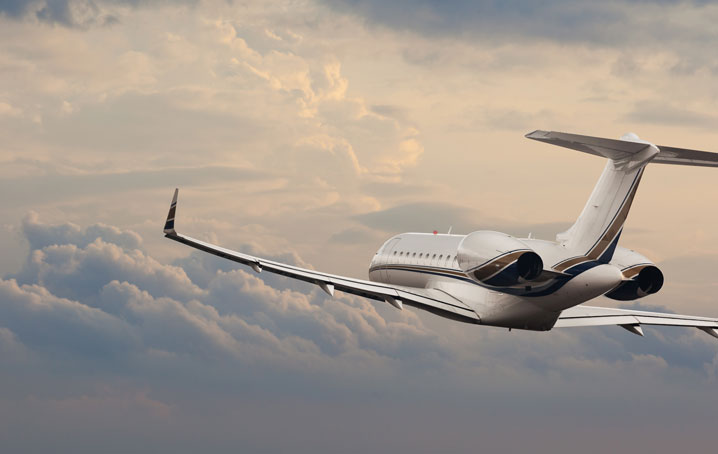 A private jet in flight