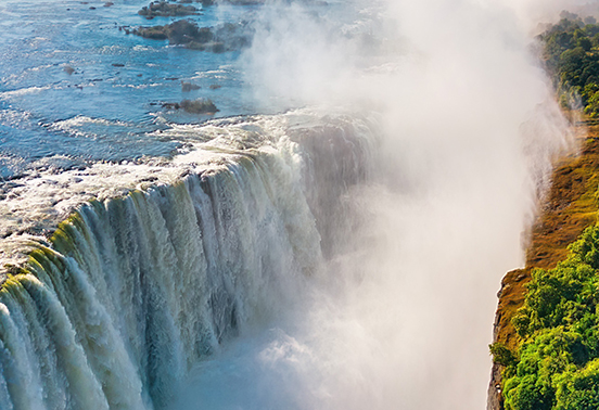 Victoria Falls viewed from the Zambian side near Livingstone, Zambia