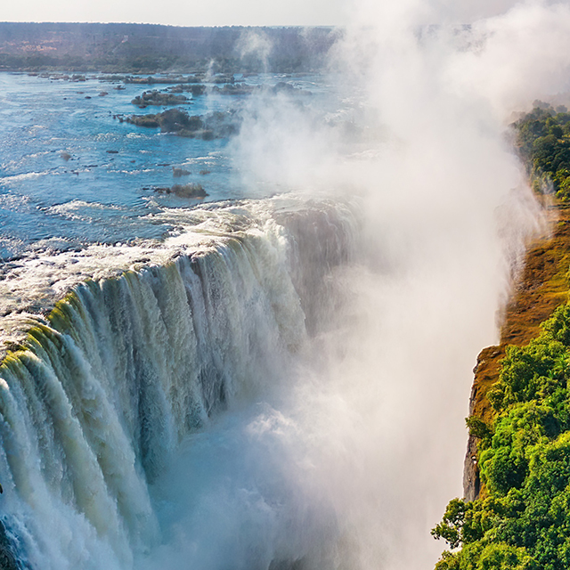 Victoria Falls viewed from the Zambian side near Livingstone, Zambia