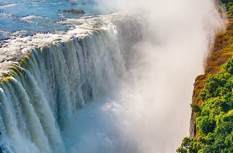 Victoria Falls viewed from the Zambian side near Livingstone, Zambia