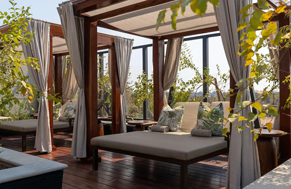 Open-air cabanas at Radisson Blu Mosi-Oa-Tunya overlooking the Zambezi River