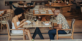 Open-air dining at Radisson Blu Mosi-Oa-Tunya near Victoria Falls, Zambia