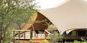 Canvas tented suite at Tlouwana Tented Camp near Chobe National Park, Botswana
