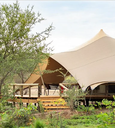 Luxury tented suite at Tlouwana Camp near Chobe National Park, Botswana
